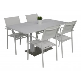 Kragerø bord hvit med 4 Liege
