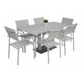Kragerø bord hvit med 6 Liege